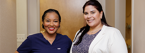 education 2 female dental team members