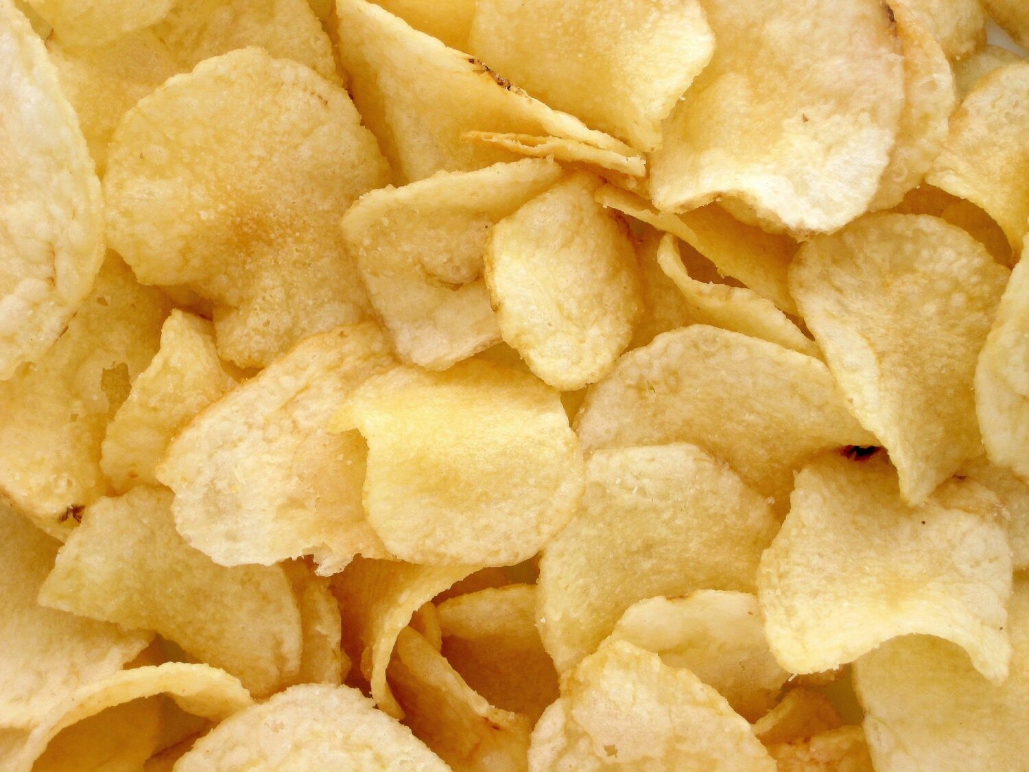 Aerial view of potato chips