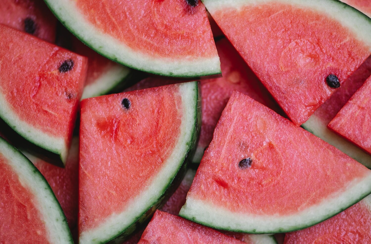 Aerial view of cut watermelon in summer that is healthy for your teeth and overall health