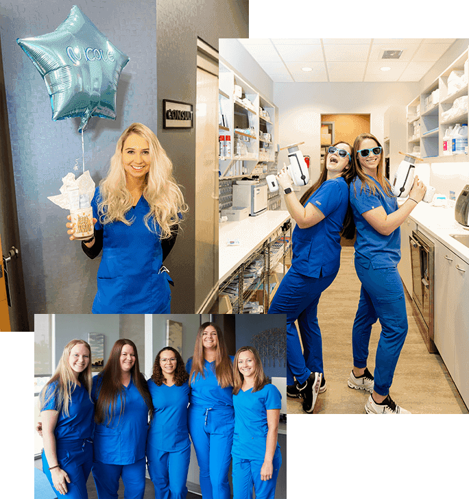 dental team having fun at the office